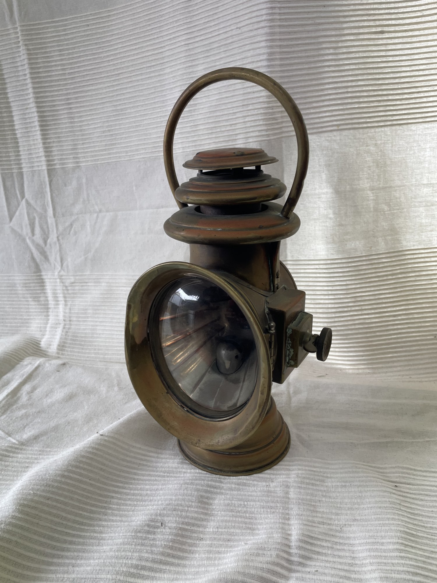Antique Brass Oil Car Side Lamp (Early Motoring)