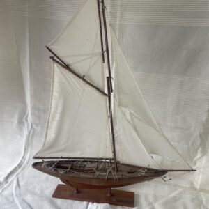 Pen Duick Wooden Model Yacht with Cotton Sails and Stand