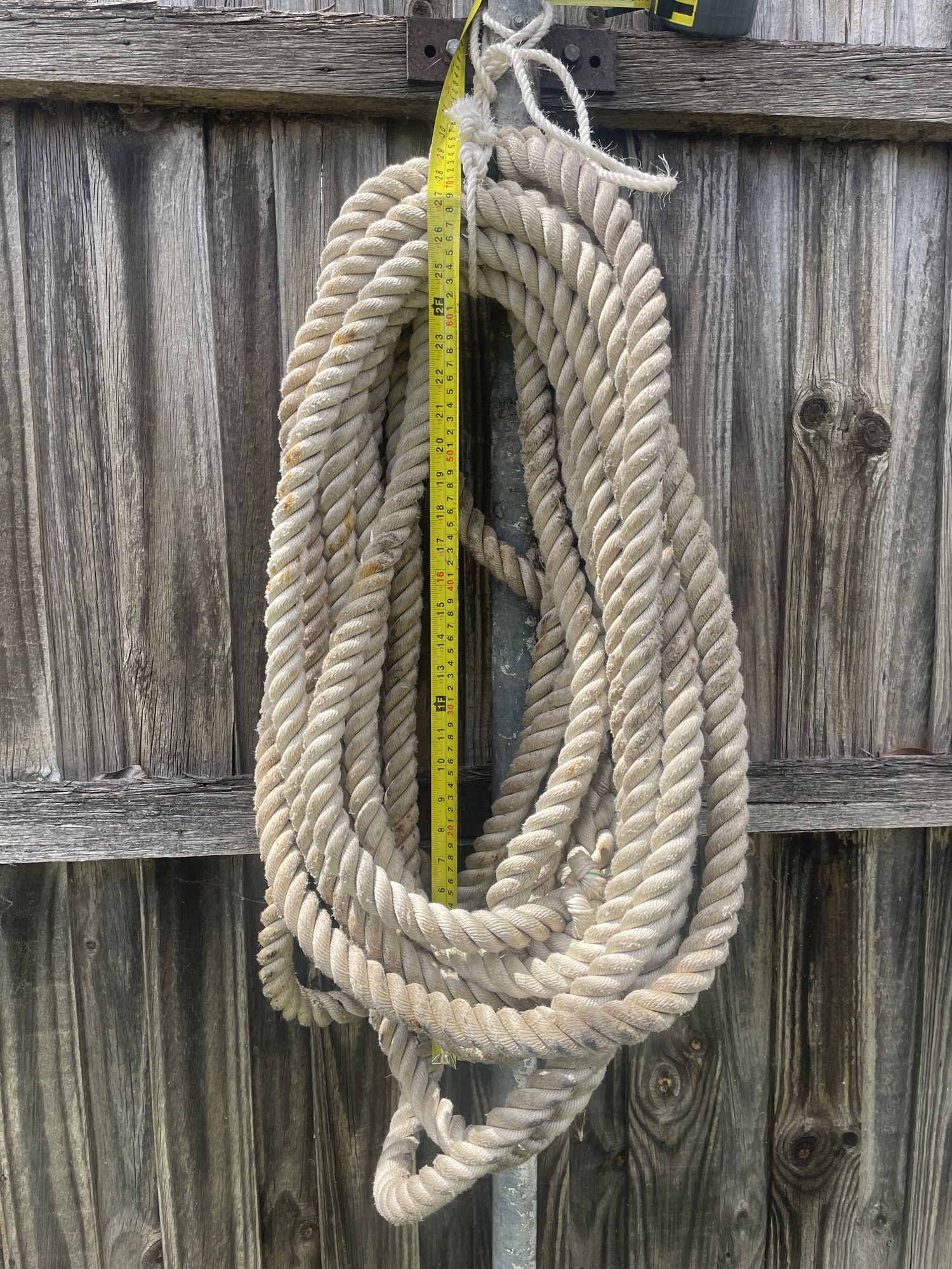 Heavy 3-Strand Rope, Natural/Tan, approx. 13 m