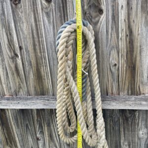 Heavy 3-Strand Rope, Tan with Blue Strand, approx. 6 m
